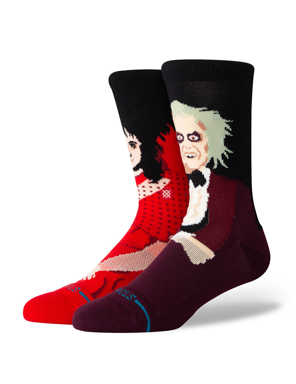 Stance Dearly Beloved Beetlejuice Crew Socks in Maroon