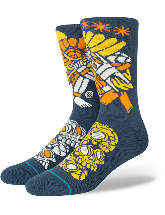 Stance DJ Warrior DJ Javier Crew Socks in Blue