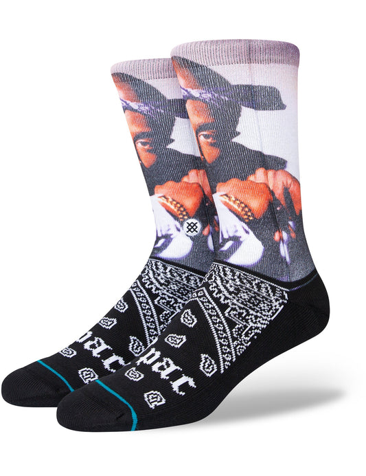 Stance Makaveli Tupac Crew Socks in Black