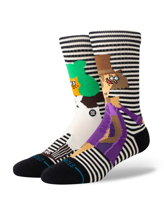 Stance Oompa Loompa Willy Wonka Crew Socks in Black White