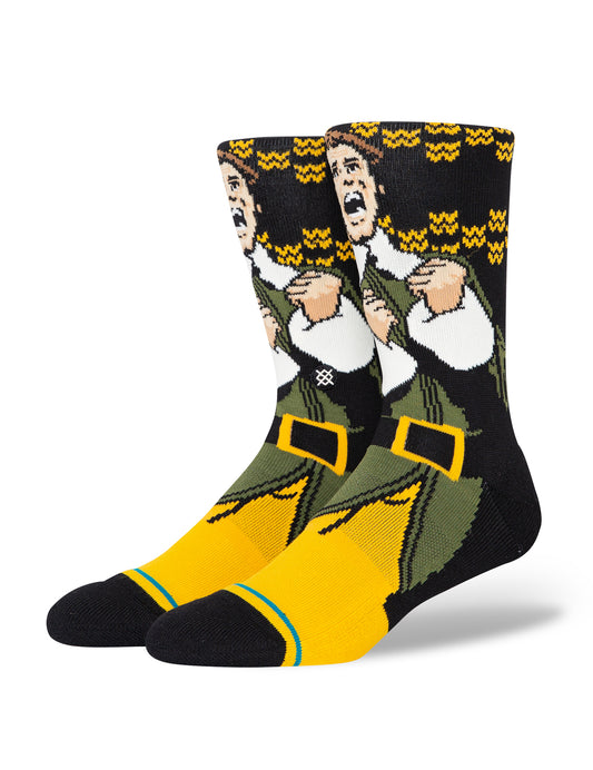 Stance Smilings My Favorite Elf Christmas Crew Socks in Black