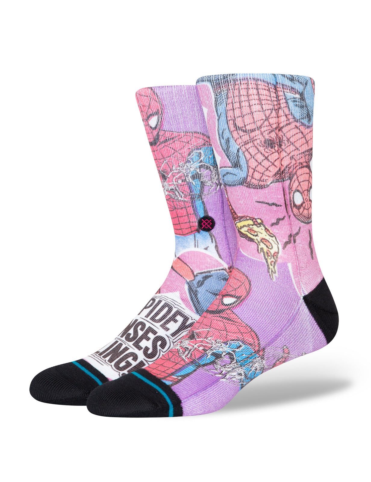 Stance Spidey Senses Marvel Crew Socks in Magenta