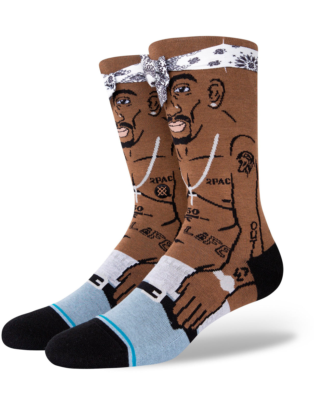 Stance Tupac Resurrected Tupac Crew Socks in Black