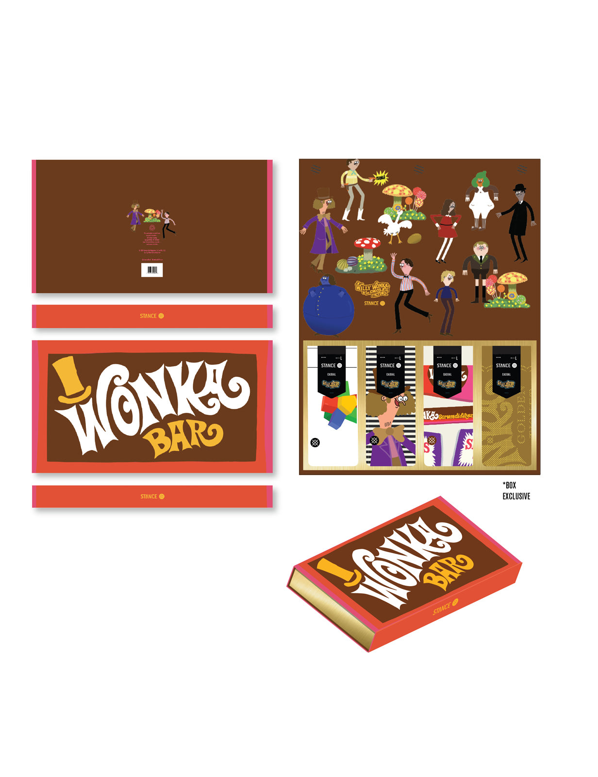 Stance Willy Wonka Box Set Willy Wonka Crew Socks in Multi