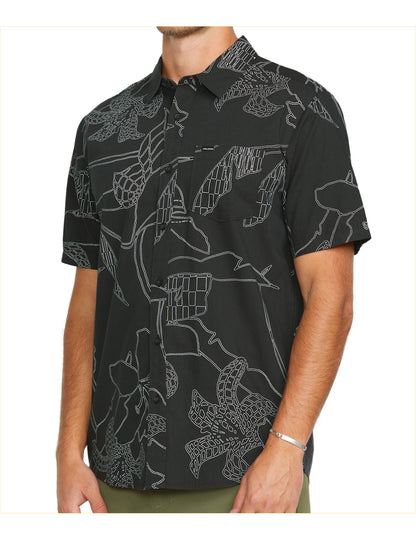 Volcom Cad Floral Short Sleeve Shirt in Stealth
