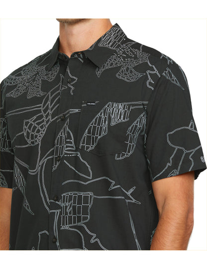 Volcom Cad Floral Short Sleeve Shirt in Stealth