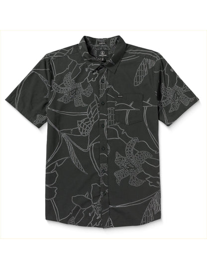 Volcom Cad Floral Short Sleeve Shirt in Stealth