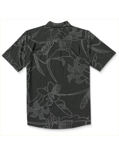 Volcom Cad Floral Short Sleeve Shirt in Stealth