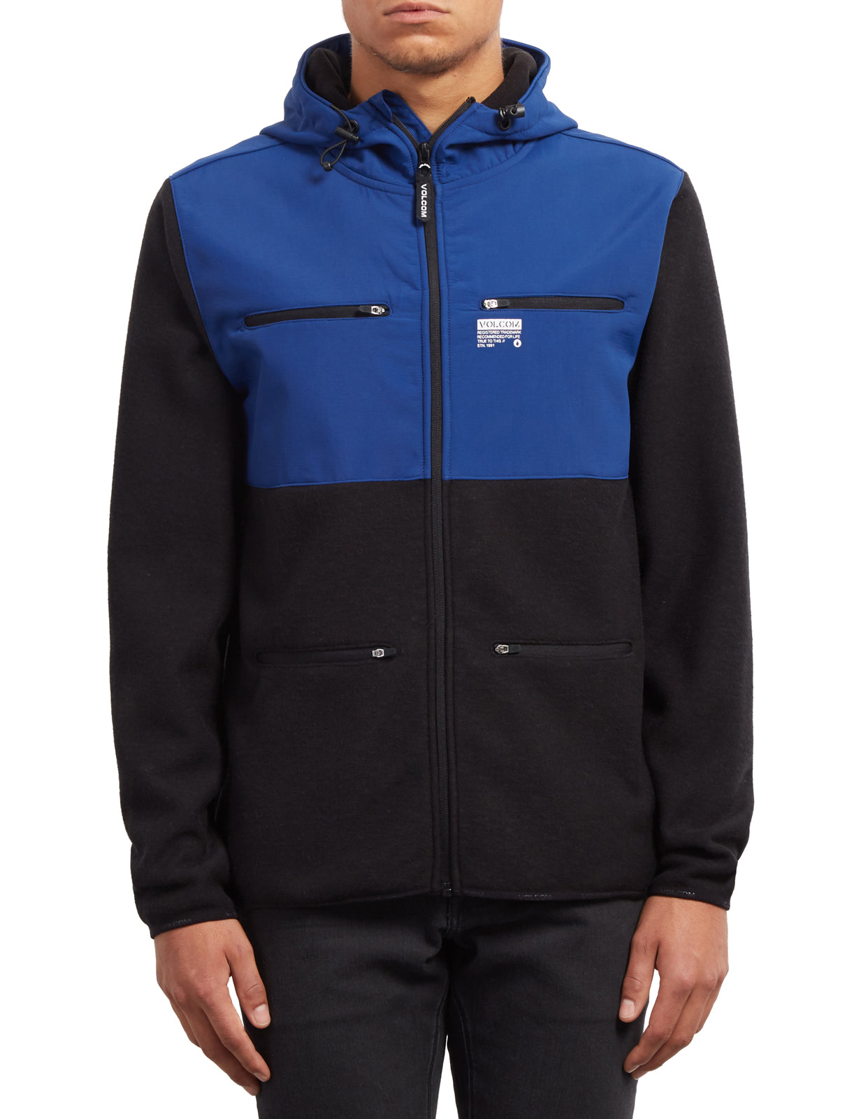 Volcom Doked Full Zip Fleece in Matured Blue