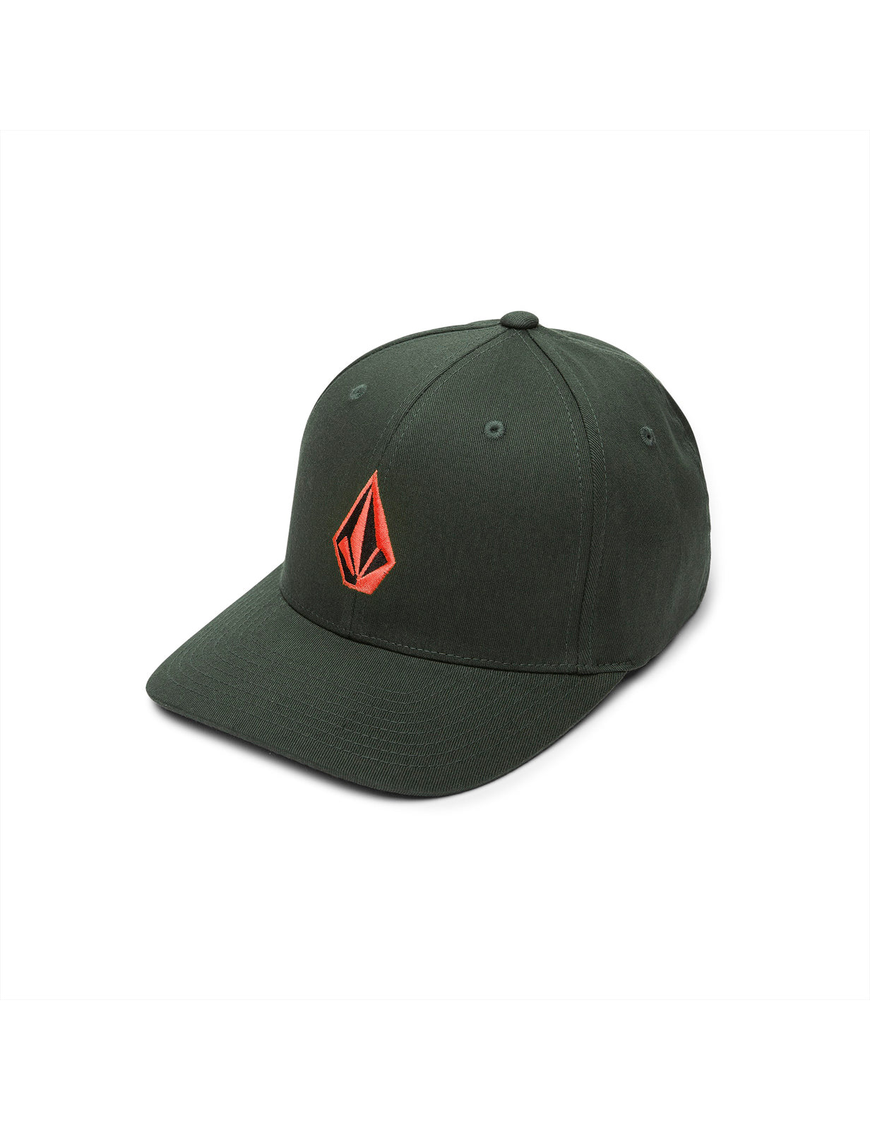 Volcom Full Stone Flexfit Curved Peak Cap in Dark Forest