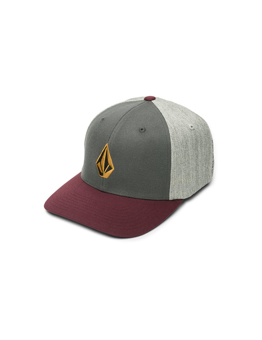 Volcom Full Stone Heather Flexfit Curved Peak Cap in Merlot