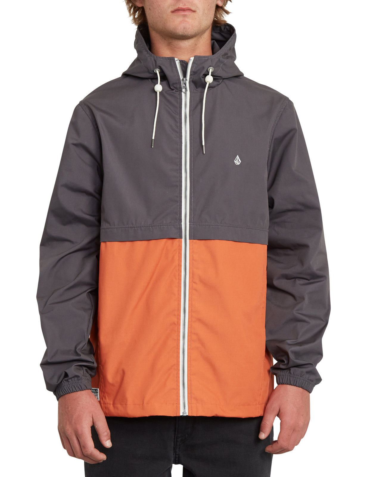 Volcom Howard Hooded Shell Jacket in Burnt Orange