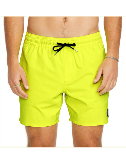 Volcom Lido Solid Trunk 16 Elasticated Boardshorts in Tennis Ball