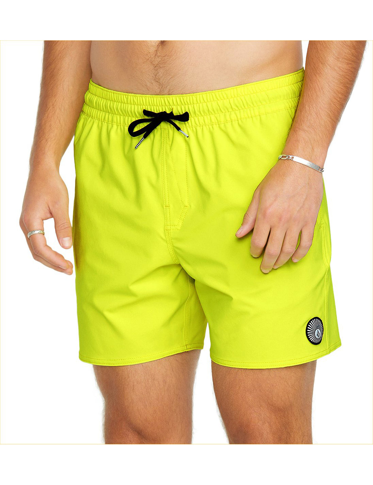 Volcom Lido Solid Trunk 16 Elasticated Boardshorts in Tennis Ball