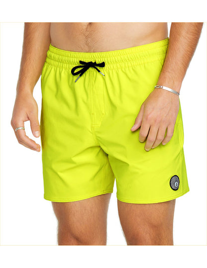 Volcom Lido Solid Trunk 16 Elasticated Boardshorts in Tennis Ball