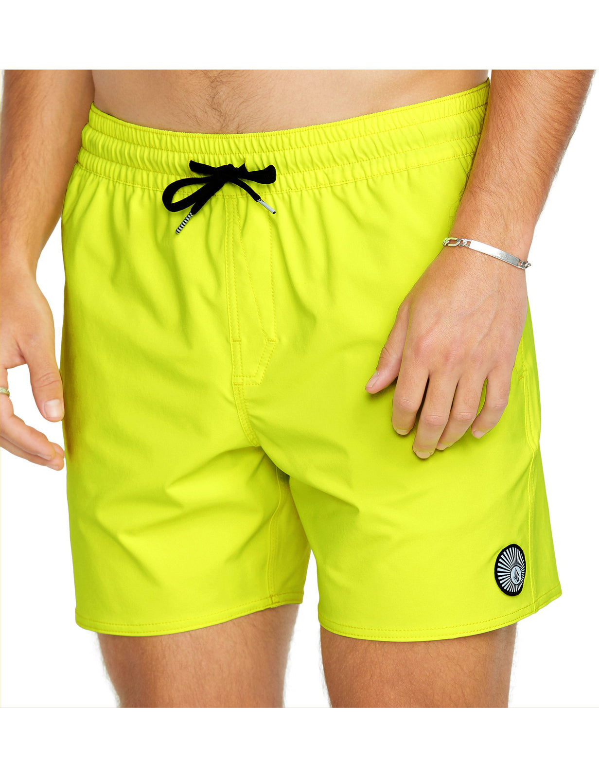 Volcom Lido Solid Trunk 16 Elasticated Boardshorts in Tennis Ball