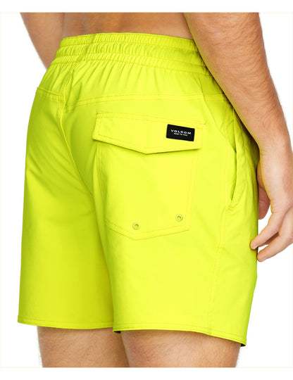 Volcom Lido Solid Trunk 16 Elasticated Boardshorts in Tennis Ball