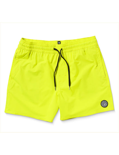 Volcom Lido Solid Trunk 16 Elasticated Boardshorts in Tennis Ball