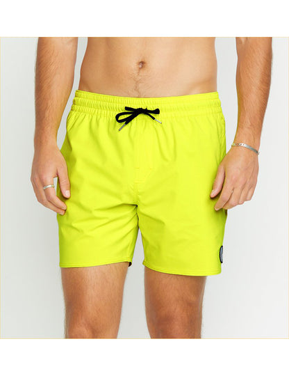Volcom Lido Solid Trunk 16 Elasticated Boardshorts in Tennis Ball