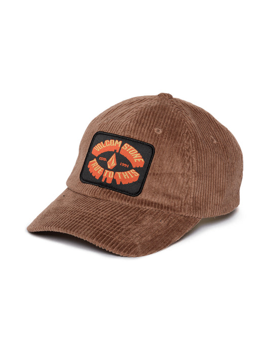 Volcom Mechanic Adjustable Flat Peak Cap in Dusty Brown