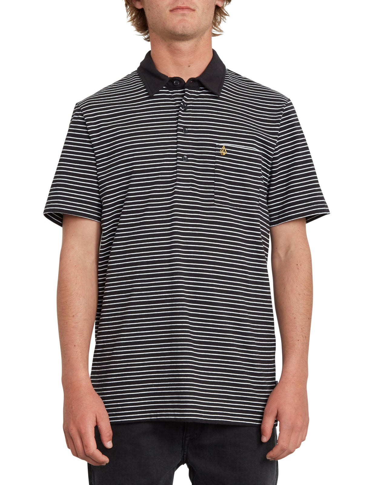 Volcom Smithers Short Sleeve Polo Shirt in Black